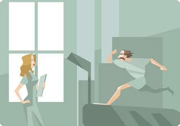 Man Runs for His Physiotherapist Vector - Kostenloses vector #436681